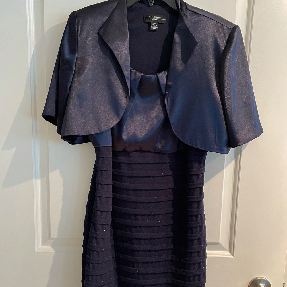 Navy Blue Cocktail 2 piece Dress
